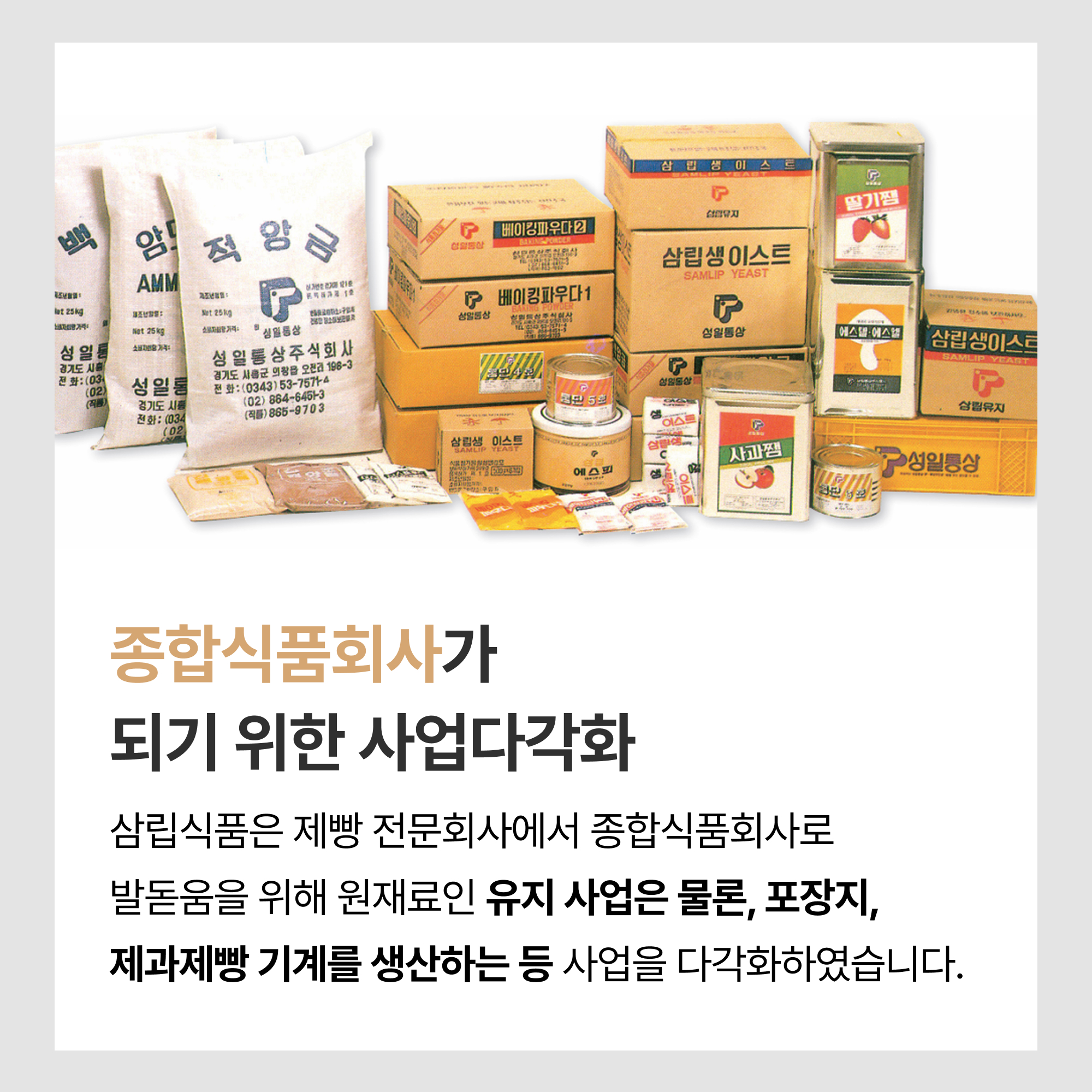 종합식품회사가 되기 위한 사업다각화